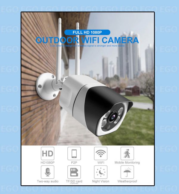 Камера металева зовнішня WiFi IP 2Mp 1080P запис відео на SD карту