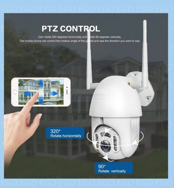 Камера IP PTZ Wi Fi -улічная зовнішнього спостереження з 2 антенами 2mp